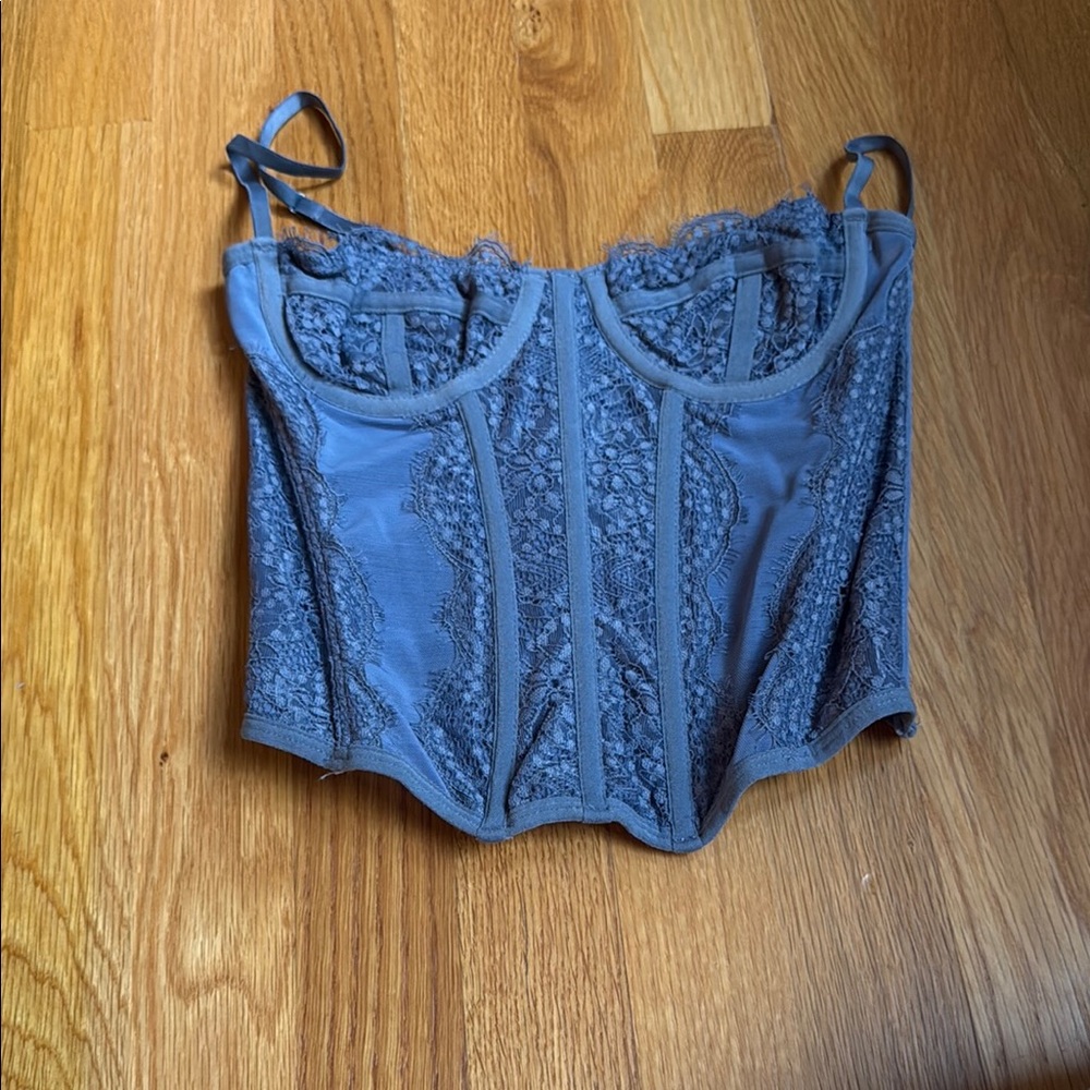 Lace Bustier Top in Blue